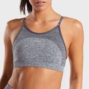 Gymshark Flex Strappy Sports Bra Grey/Pink Size S